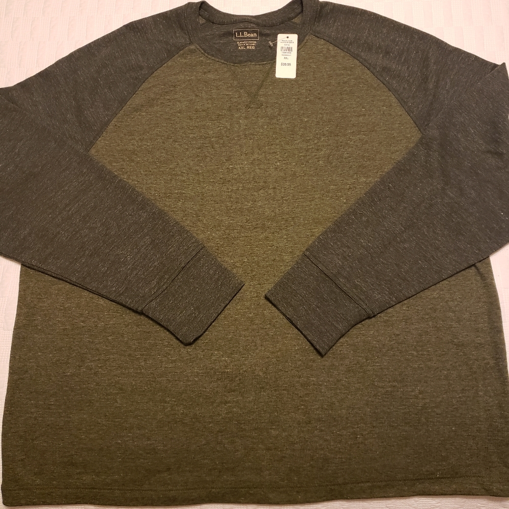 LL Bean Mens Crew Neck Long Sleeve Shirt